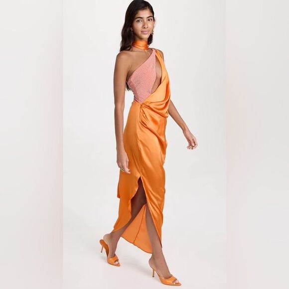 NWT BAOBAB Collection Asaka Maxi Dress in Gavea Tangerine Orange - Picture 7 of 14